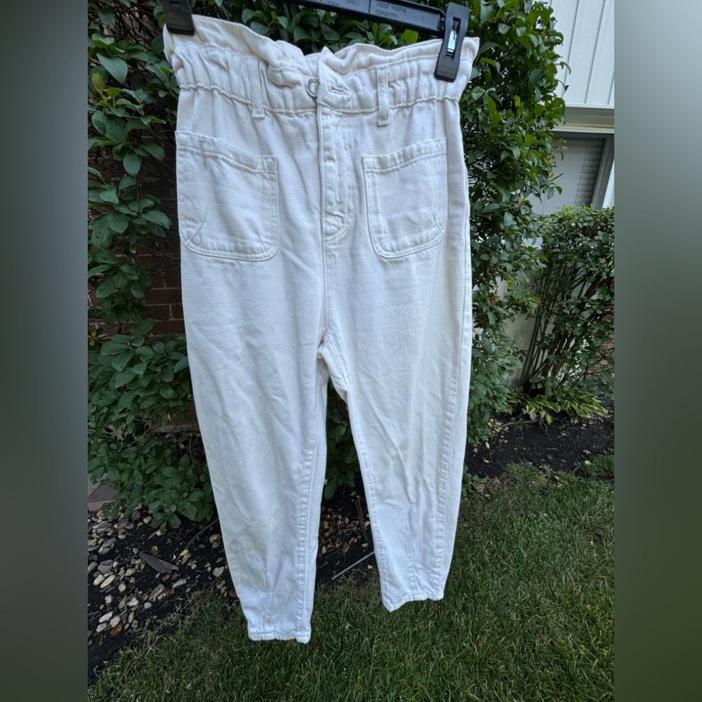 Zara Cream High-Waisted Pants